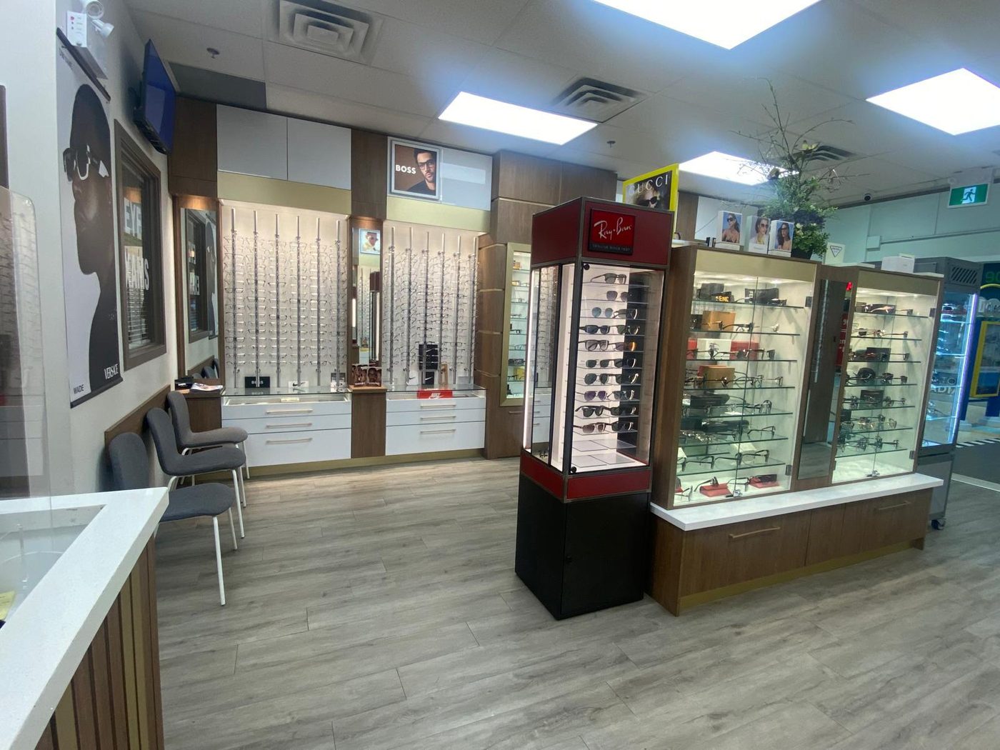 Ray-Ban and designer sunglasses displays